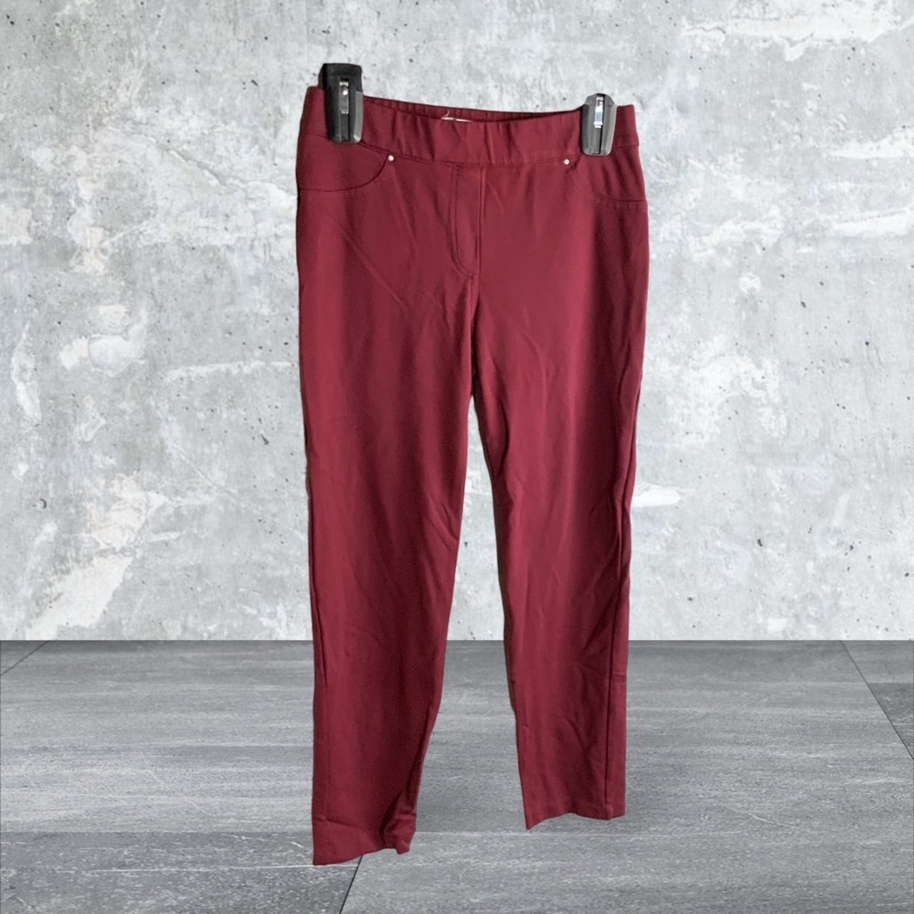 89th & Madison Pull On Burgundy Legging Pants Wm S